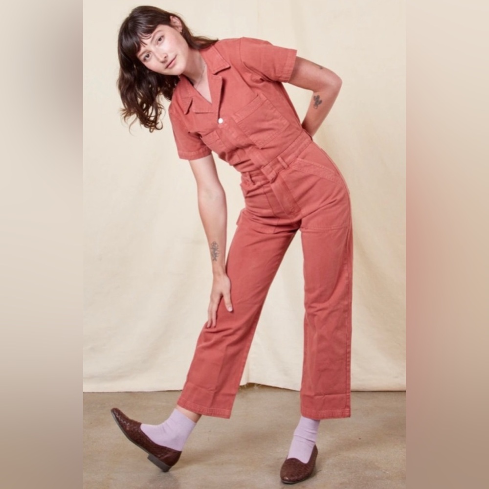 Big Bud Press Short Sleeve Jumpsuit in Clay Red